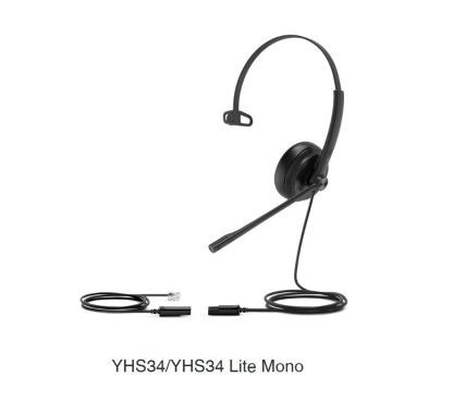 Auricular Yealink Yhs34 Mono Para Telefono Ip